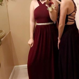 Maroon prom dress
